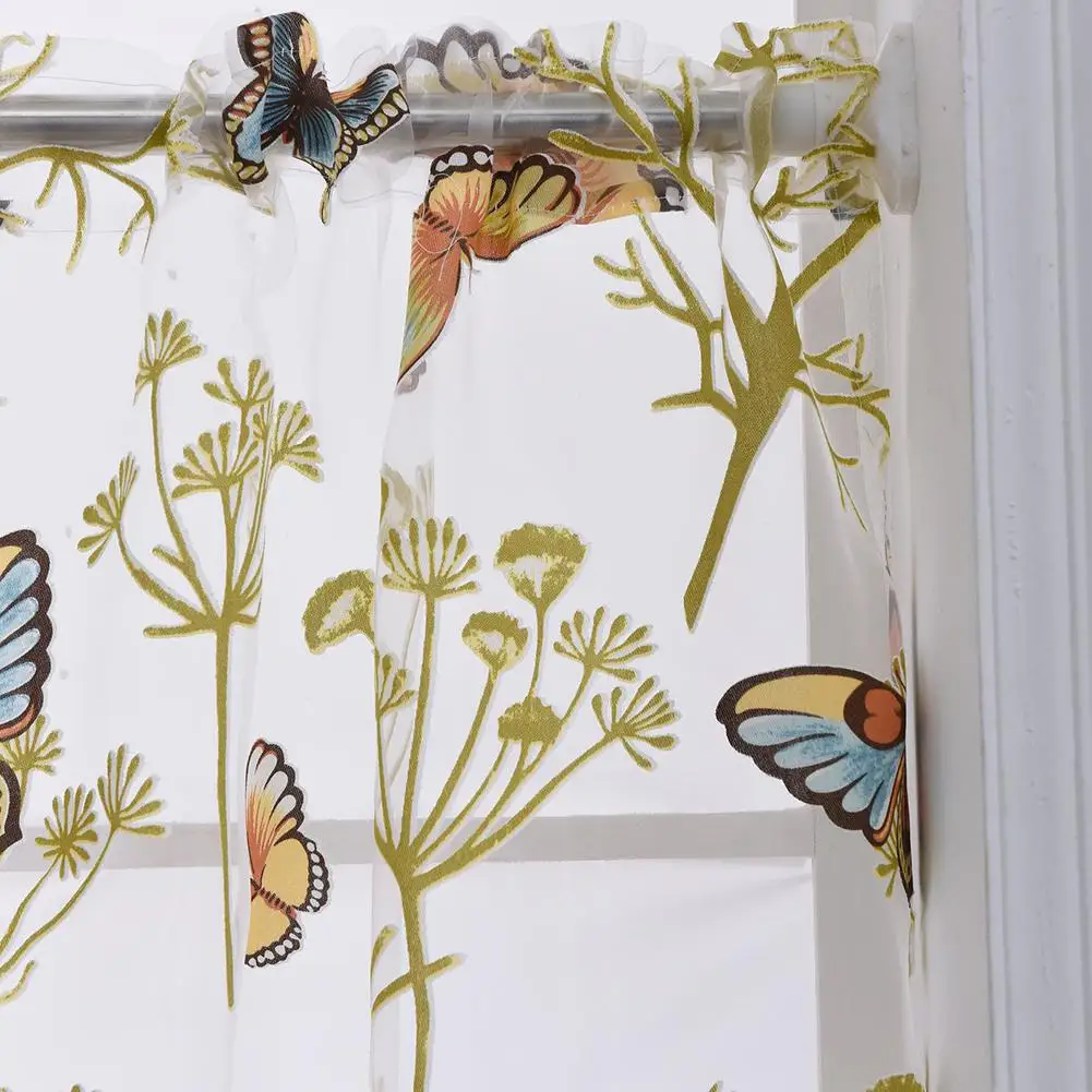 HiMISS 3 шт./компл. модные кухонные занавески с короткими бабочками тюлевые для окон |