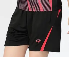red shorts Новинка, рубашки для бадминтона/тенниса для мужчин/женщин, одежда для тенниса на заказ, футболки для любителей настольного тенниса, Спортивная футболка с короткими рукавами, шорты - Цвет: red shorts