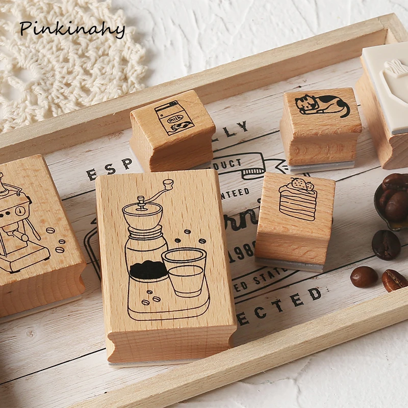 Винтажный Повседневный штамп для кофейни DIY Деревянные и резиновые штампы для скрапбукинга канцелярские товары Стандартный штамп для скрапбукинга YZ028