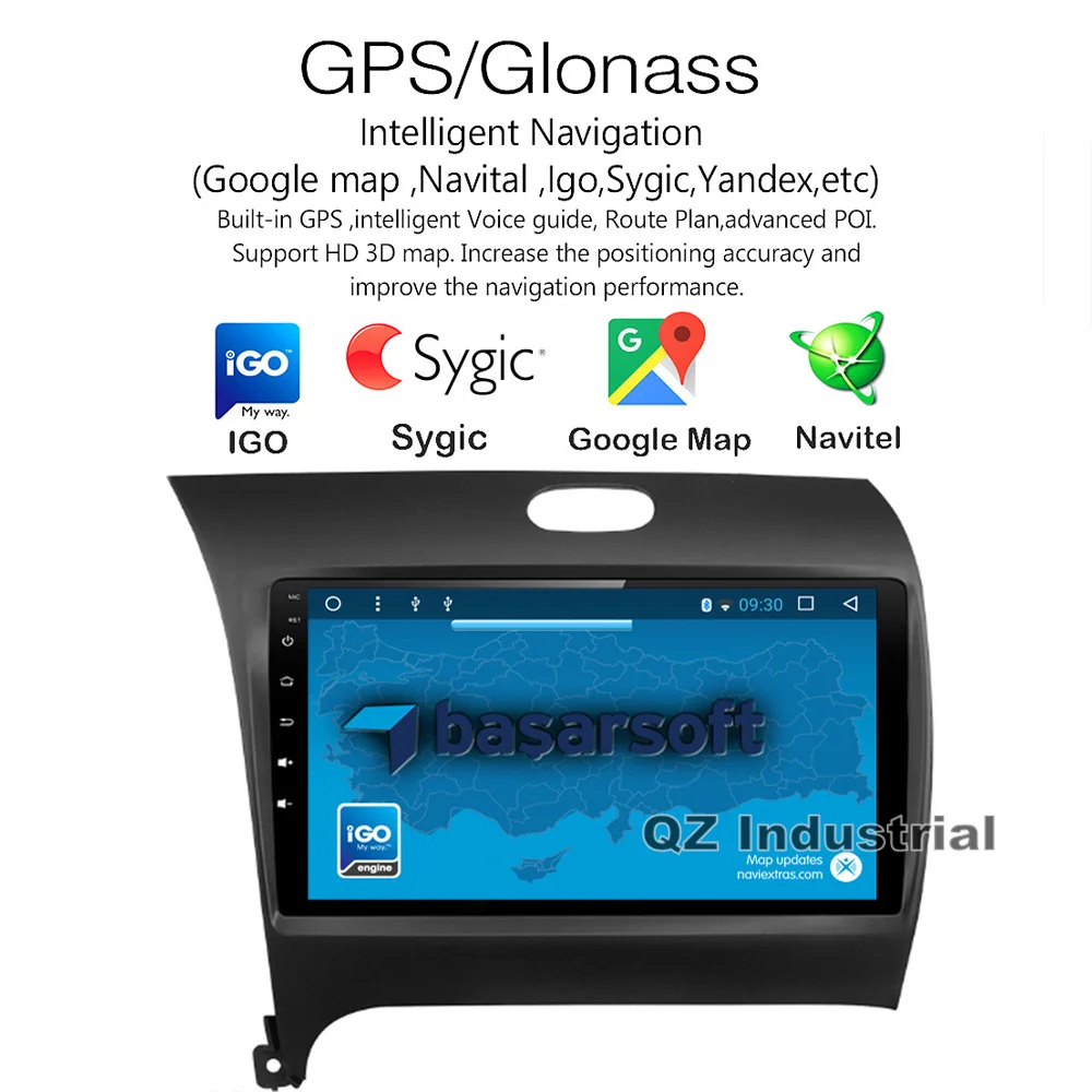 QZ industrial HD 9 дюймов Android 8 1 T8 автомобильный DVD плеер для Kia Forte Cerato K3 с 3G 4G WIFI радио