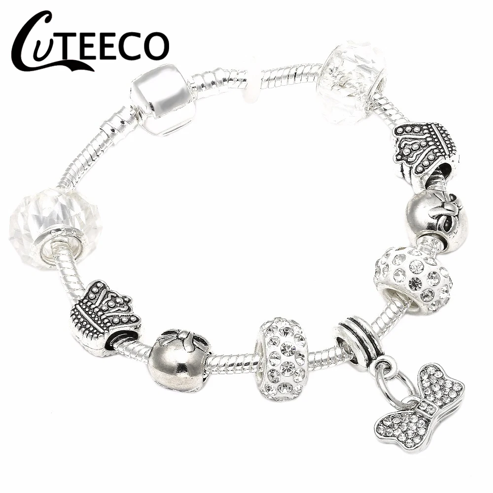 CUTEECO очаровательный браслет посеребренные полые муранские Бусины Подходят горячая Распродажа бренд браслеты для женщин ювелирные изделия