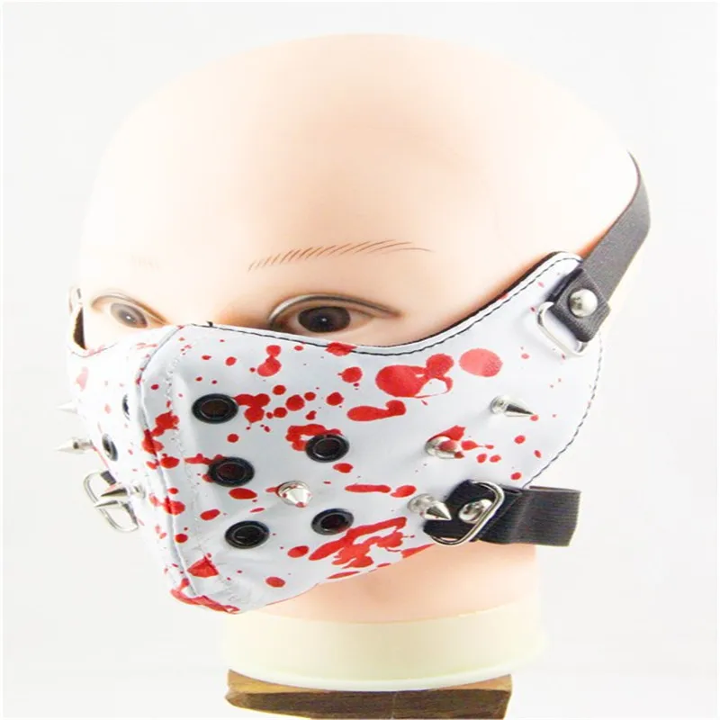 10pcs/Pack Mask Halloween Harley Masks Performances Rivet Non-mainstream Rock Men's Personalized Motorcycle | Красота и здоровье