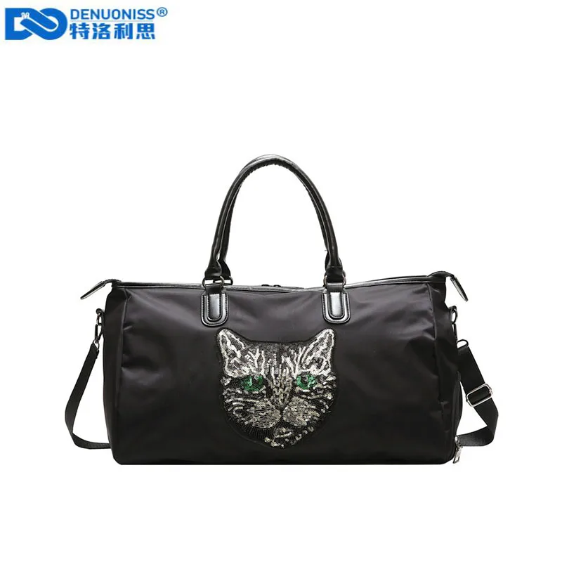 DENUONISS Women Travel Bags Fashion Sequin Nylon Waterproof Large Capacity Luggage Duffle Bag Casual New | Багаж и сумки