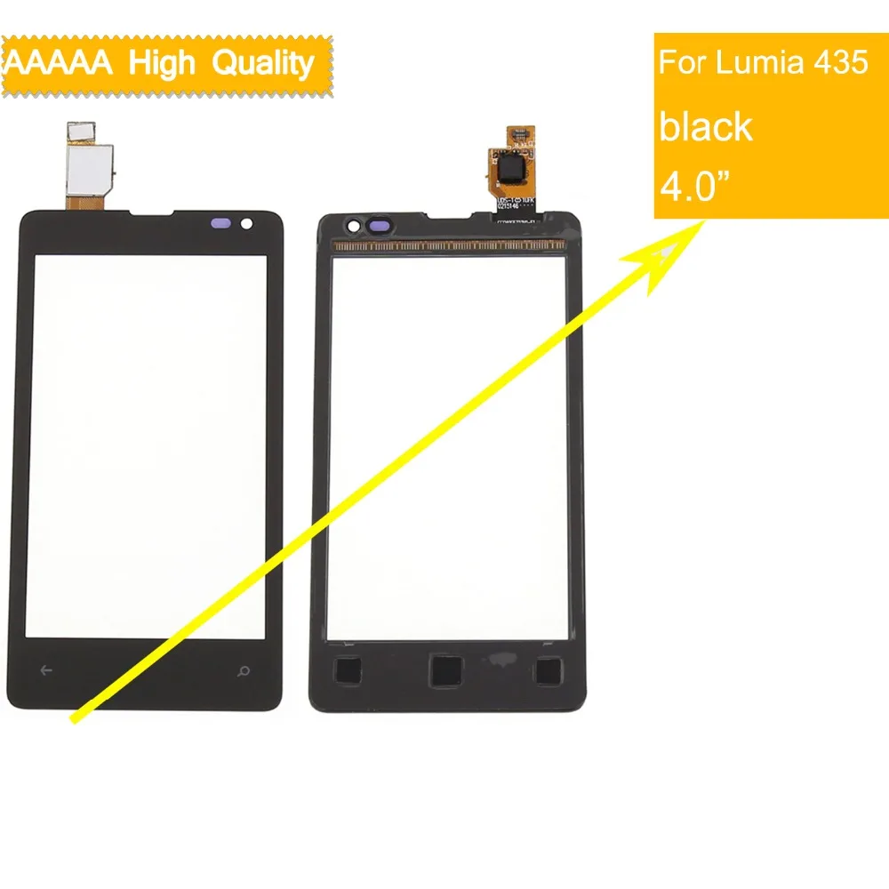 10 шт./лот N435 сенсорный экран для Nokia Microsoft Lumia 435 532 N532 дигитайзер стеклянная линза