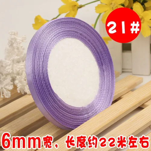 6 мм атласные ленты DIY ремесла поставки Ткань Свадьба День рождения подарок на Рождество, Хэллоуин коробка упаковка коробки конфет - Цвет: 21