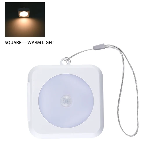 Square Warm White Движения PIR сенсорный светильник гардероб домашнее светодиодное освещение под кровать сенсор детектор кухня свет авто вкл/выкл беспроводной настенный светильник - Цвет: Square Warm White