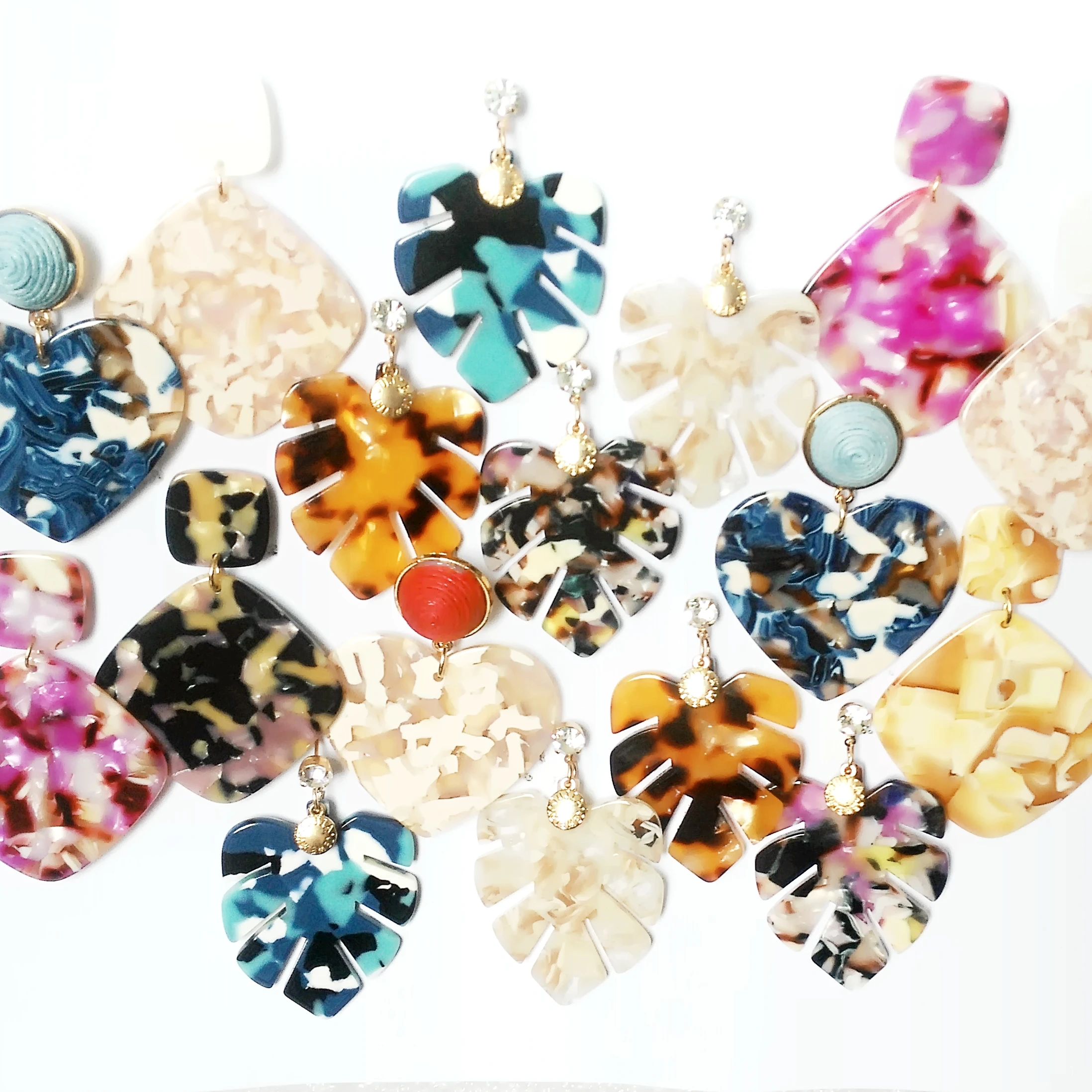 

Summer Heart Leaves Geometric Acrylic Irregular Hollow Square Drop Earrings for Women Girls Bump Party Beach Jewelry 2022 Trend