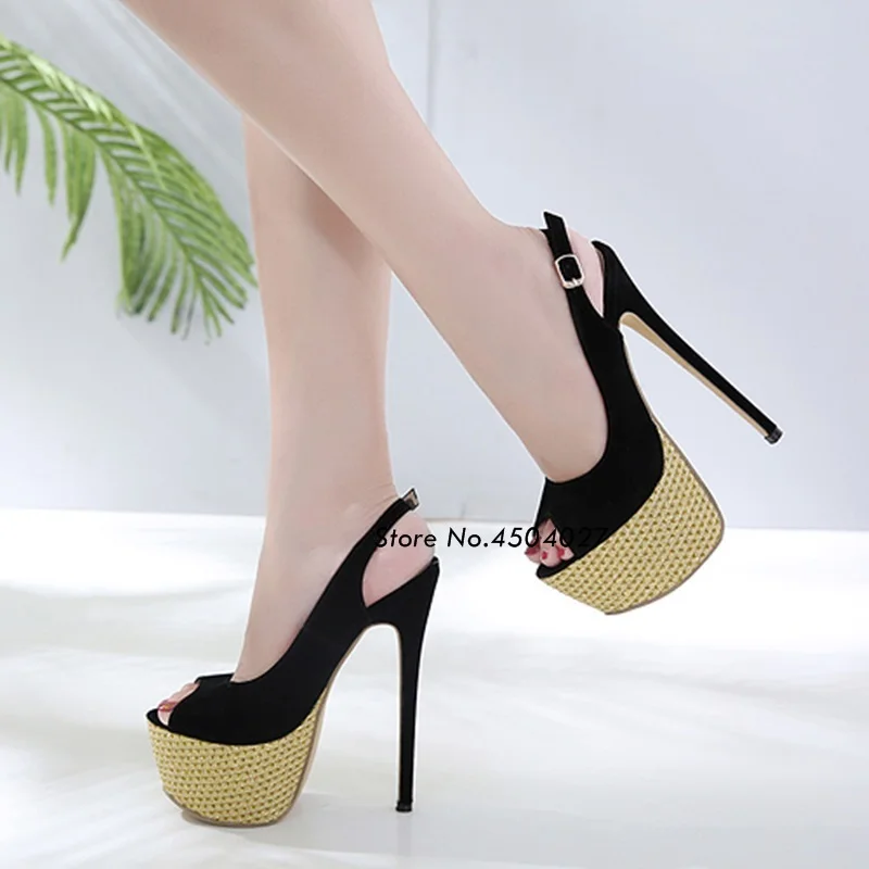 

Hot Sandalia Feminina Summer Gladiator High heels Peep Toe Wedding Party Shoes Ladies Platform Buckle Pumps Shoes
