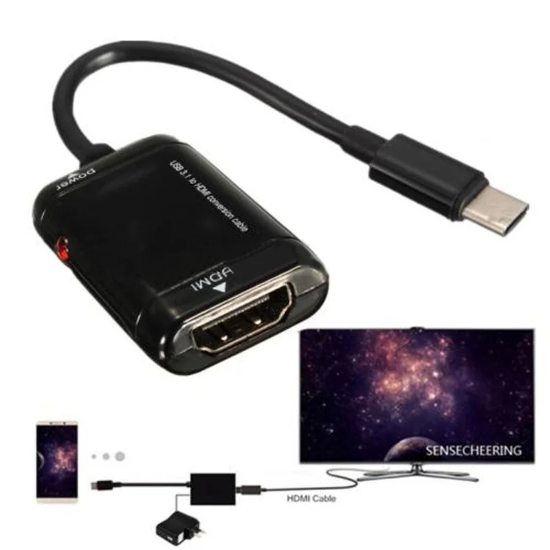 1080P USB 3 1 Type-C папа к HDMI Женский HD ТВ монитор адаптер конвертер кабель для планшета