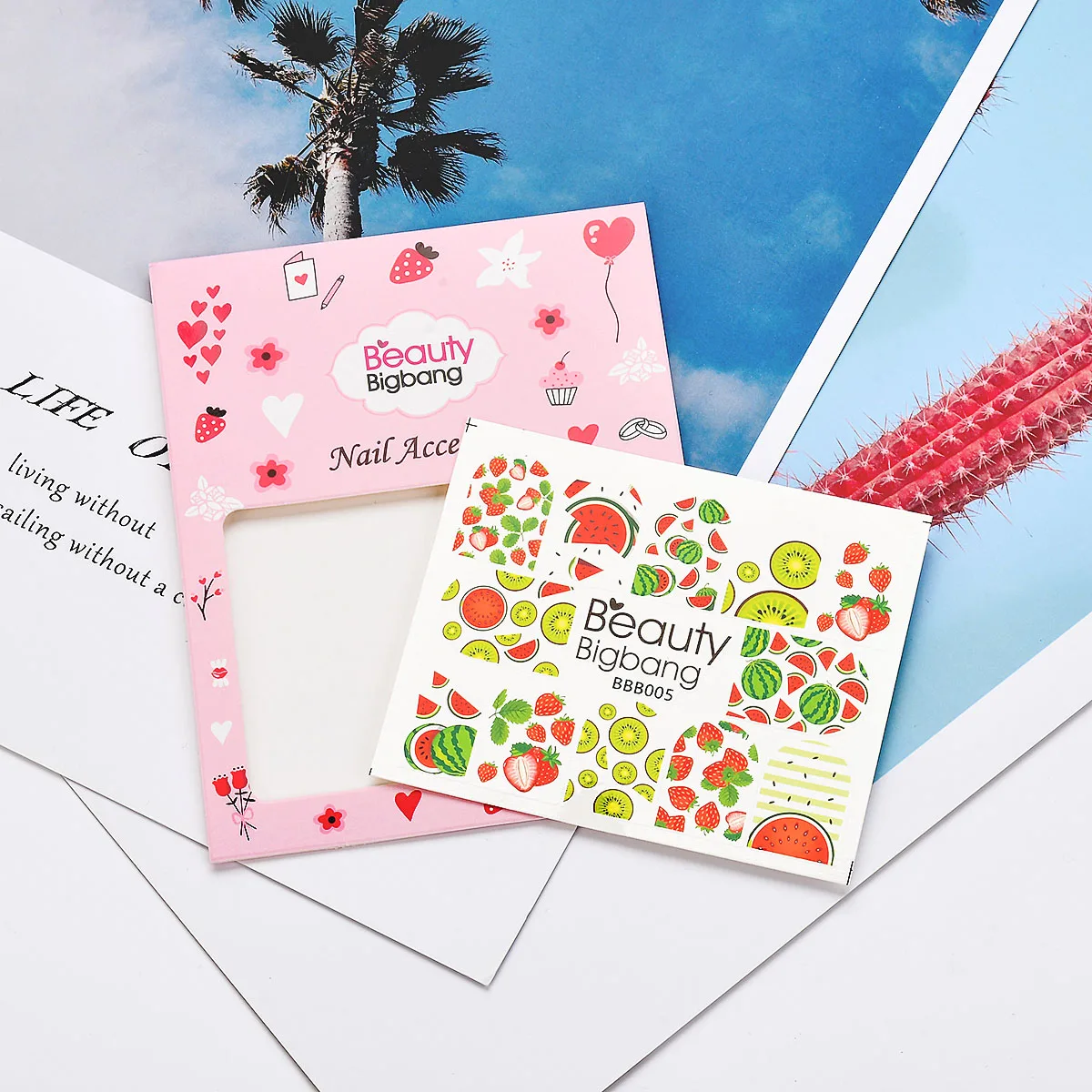 BeautyBigBang наклейки для ногтей с водяными знаками 1 шт. арбузный фруктовый дизайн DIY наклейки для ногтей s Шарм украшения для ногтей BBB005
