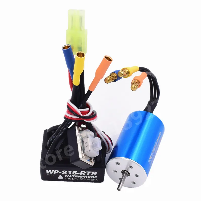 Brushless Modification Kit 25A Waterproof ESC 2-3S 2440 Motor For 1/16 1/18 Scale Models Remote Control Car RC WP-S16-RTR | Игрушки и