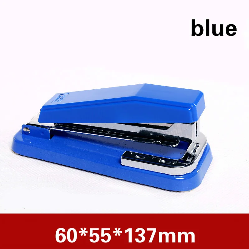 BLUE Deli степлер, вращающийся на 360 градусов, сверхпрочные степлеры, стандартный степлер со средним швом, степлер, 25 листов, трудосберегающий переплет - Цвет: BLUE