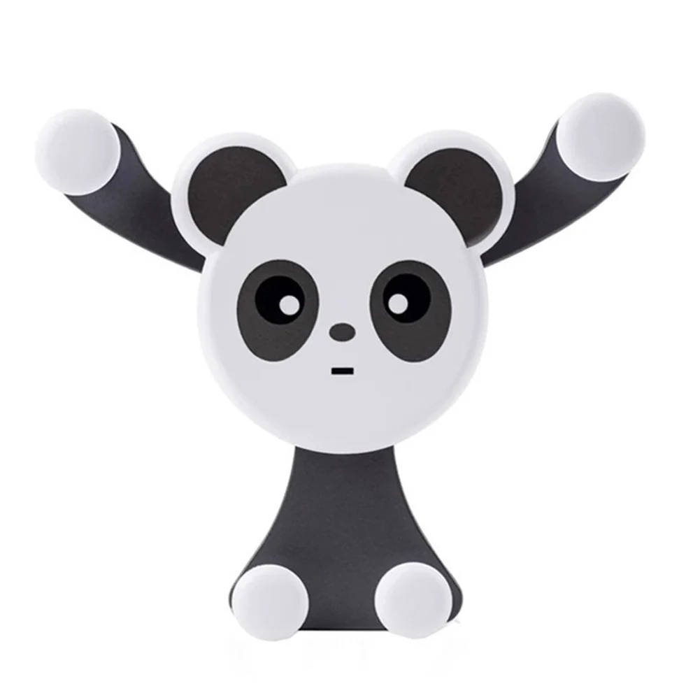 Black Горячий Универсальный милый Panda Автомобильный держатель для смартфона автомобильный держатель для мобильного телефона BX - Цвет: Black