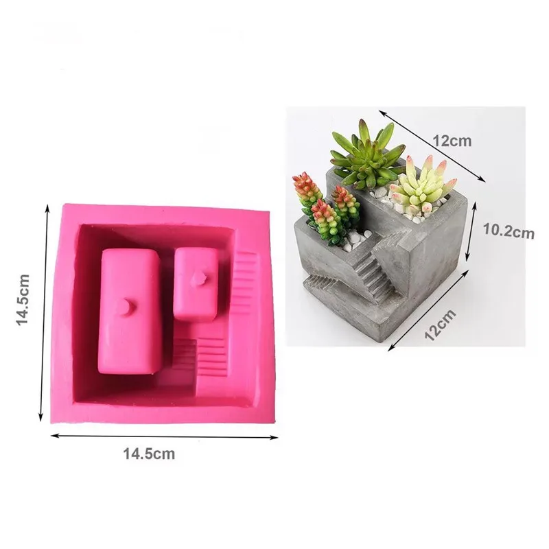 Цементная форма силиконовая квадратная лестница пресс формы для цветочных