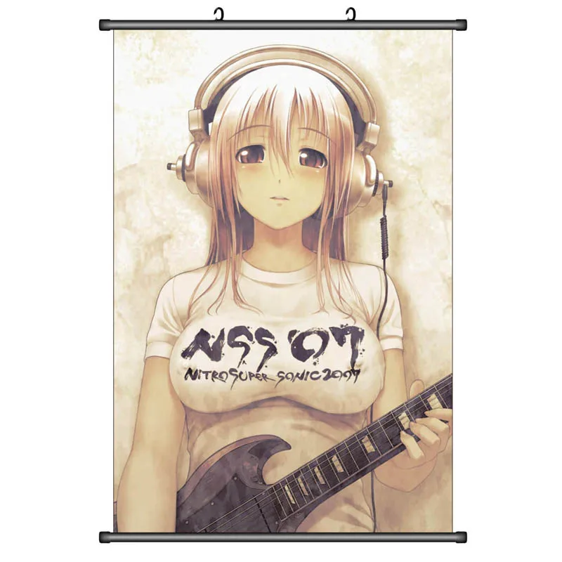 Супер SONICO анимация 60х90 см японский мультфильм ткань прокрутка живопись HD аниме