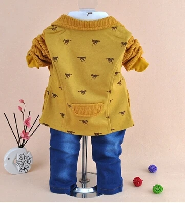 1-4Y boys high quality wooden horse gentlemen clothing sets 3pcs kids clothes boy handsome coat set |
