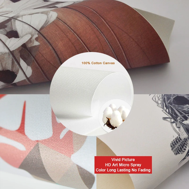 Современный минималистичный стиль висящий на стене окрашенные листья холст с