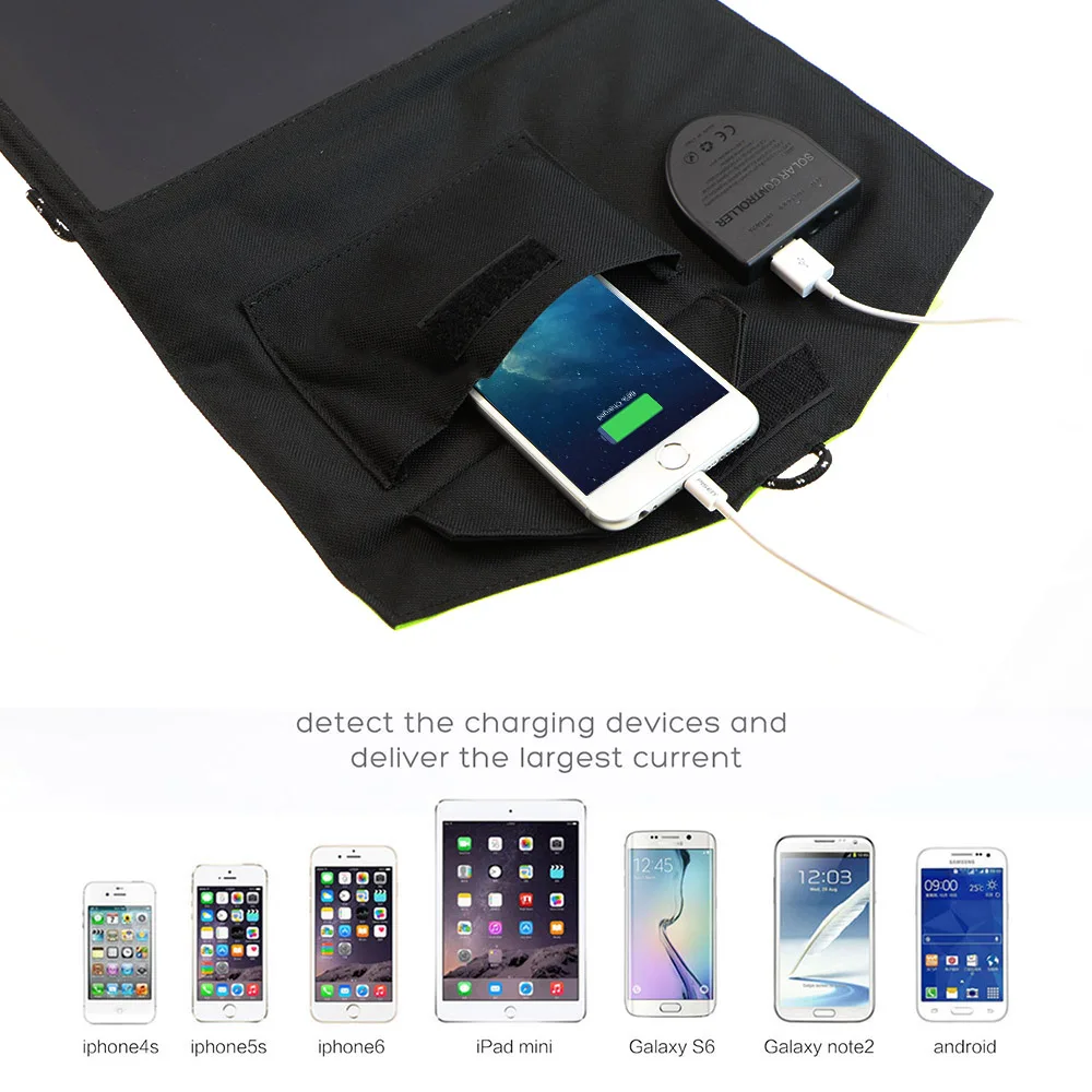 Складное портативное солнечное зарядное устройство для iPhone iPad Macbook Samsung HP Dell