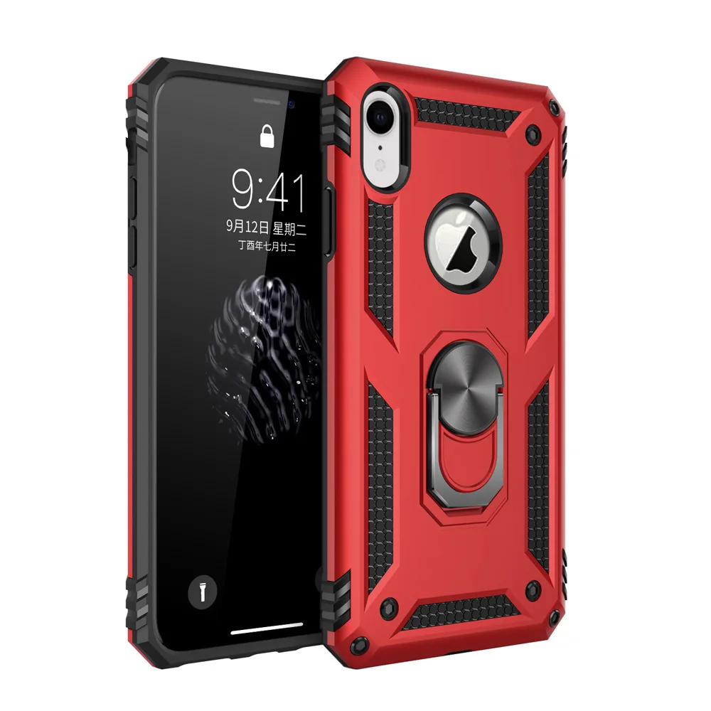 

For Apple iPhone Xr/ X/xs Case Dual Layer Military Armor Case Magnetic Ring Stand Slim Shockproof Hard Cover for Apple iPhone