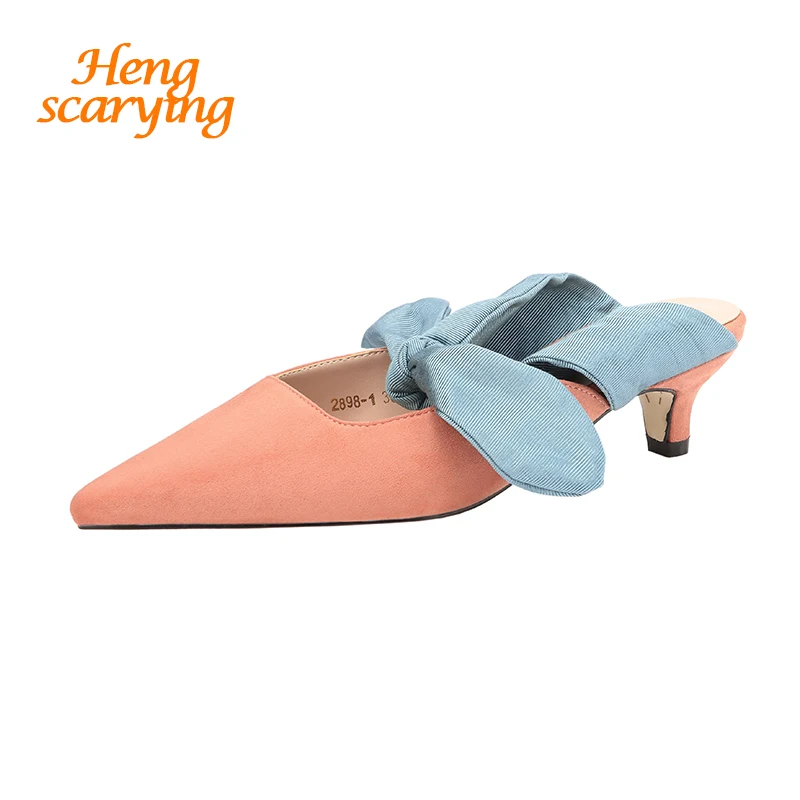 2019 г. летние женские туфли на высоком каблуке 6 см шлёпанцы красивые модельные