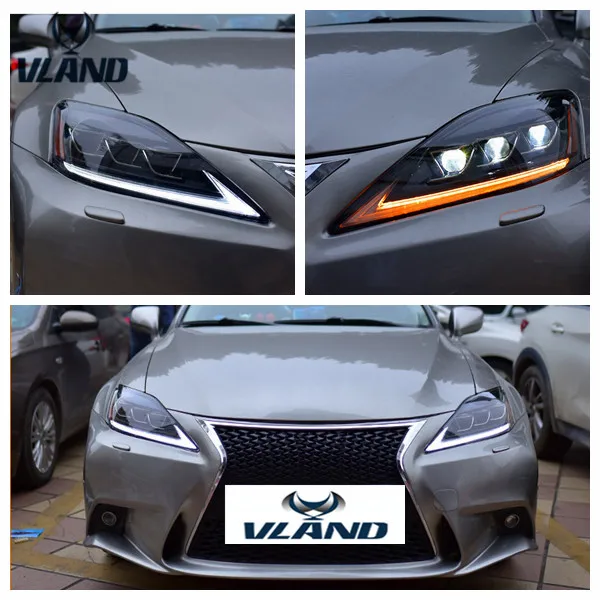 VLAND автомобиля в сборе для IS250 головной светильник IS350 IS300 2006 2012 IS220d/IS F налобный