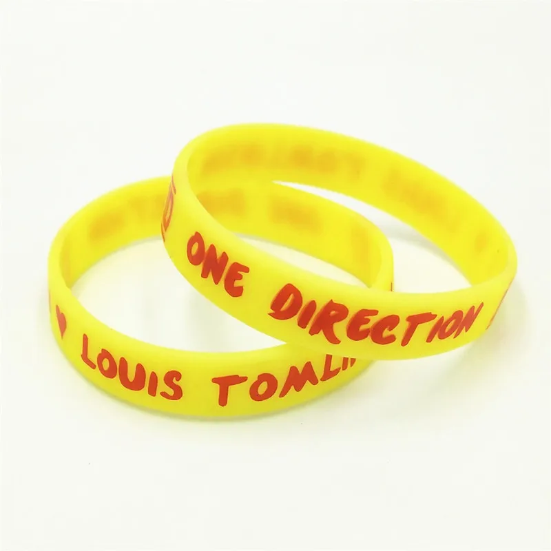 100 шт. Светящиеся в темноте силиконовые браслеты одном направлении I Love 1D