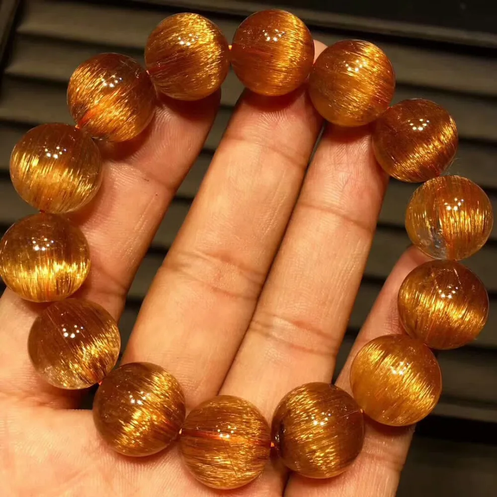 Сертификат натуральный медный рутилированный кварц 16 мм Кристалл кошачий глаз