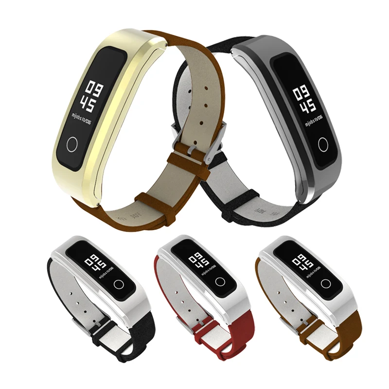 Mijobs пояса из натуральной кожи ремешок для huawei Honor Band 4 бег ремешок часы браслет для Honor Band 4 бег умный Браслет