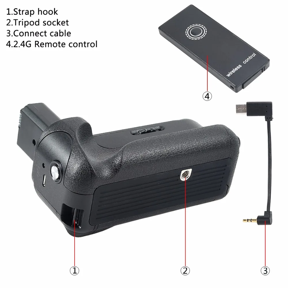 DSTE Multi-Power Vertical Battery Grip Handgrip Holder Remote Control with 2PCS NP-FW50 for Sony A6000 A6300 Camera | Электроника