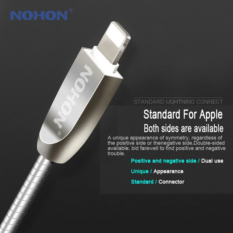 NOHON usb кабель для быстрой зарядки 8pin USB iOS 7 8 9 10 Apple iPhone 8X7 6 6S Plus 5 5S SE мобильный