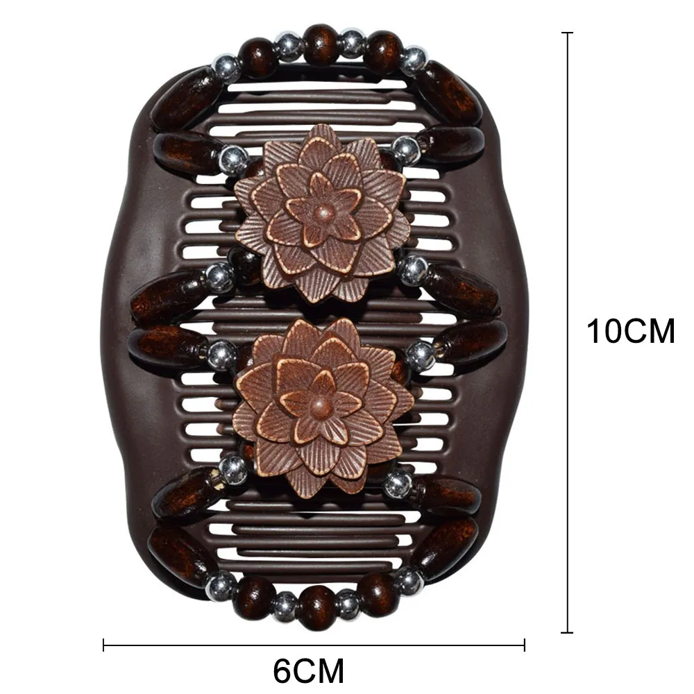 Прямая поставка волшебная деревянная расческа для волос с бусинами эластичная