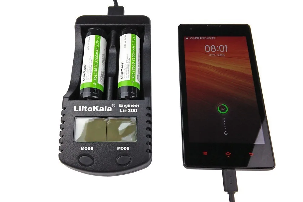 Liitokala lii-300 LCD 18650/26650/18350/16340/AA/AAA 3 7 V/1 2 V зарядное устройство с экраном 5V 1A lii300 |
