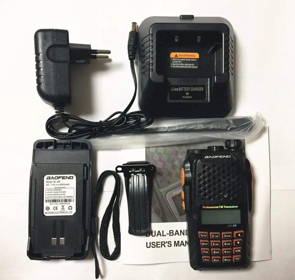 2 шт. Baofeng UV-6R рация 7 Вт Двухдиапазонная двухсторонняя радио Pofung UV6R HF трансивер telsiz UV 6R Ham cb радиостанция