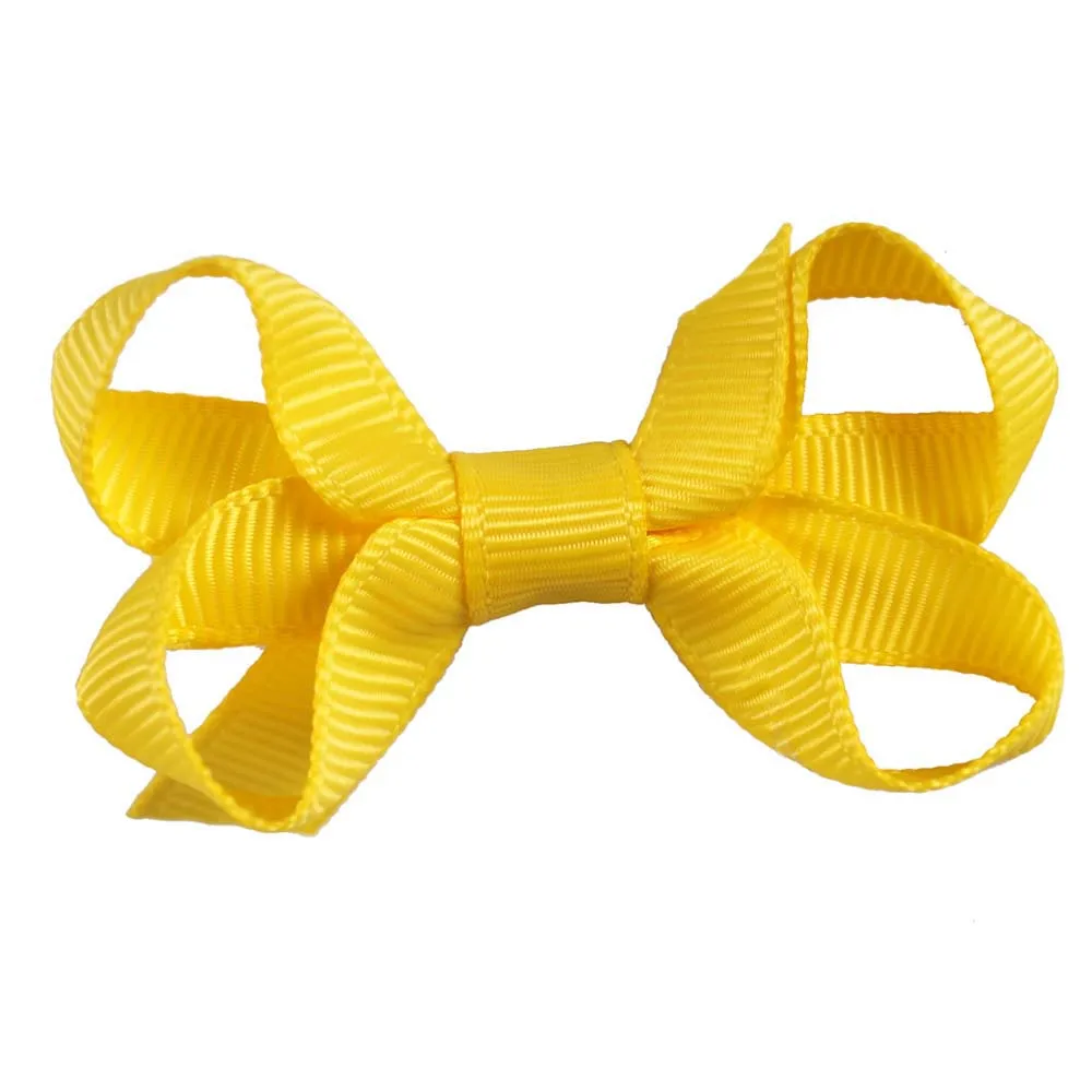 2 Pcs/lot 2&quot Small Mini Solid Hairbows Sweet Grosgrain Ribbon Hairgrips Simple Soft Hairbow For Kids Hairpins Hair Accessories |