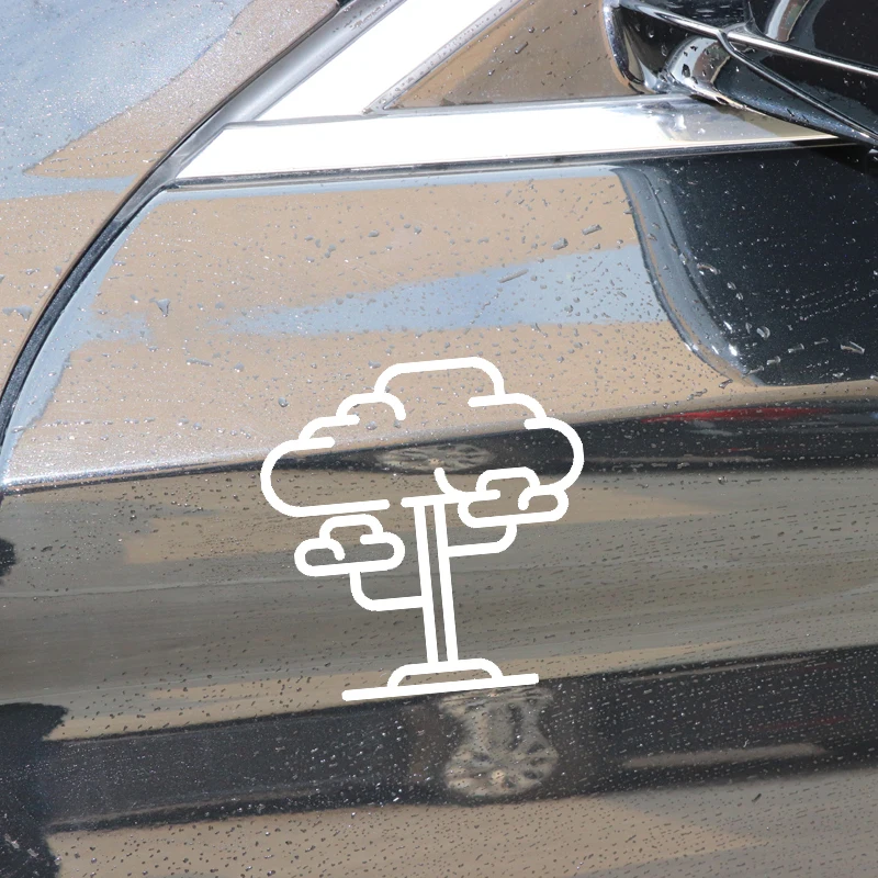 

YJZT 15CM*15.4CM Creative Design And Decoration Of Cartoon Tree Car Sticker Vinyl Decal Black/Silver C23-0973