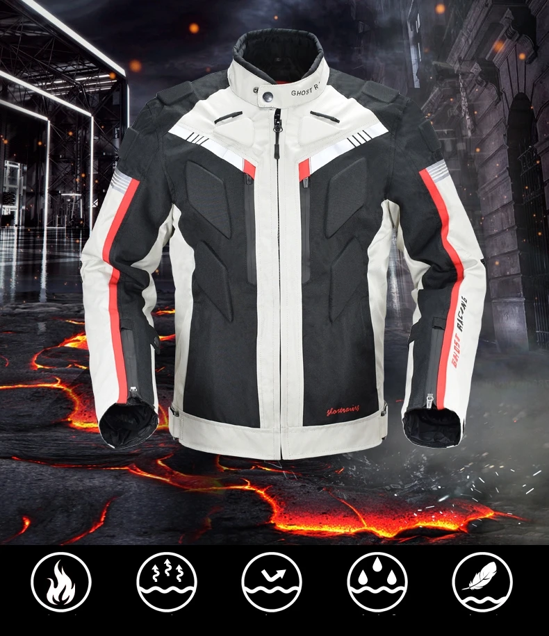 GHOST RACING мотоциклетная куртка мужская мотокросса пальто Авто Защитное снаряжение внедорожная туристическая одежда ударопрочный костюм