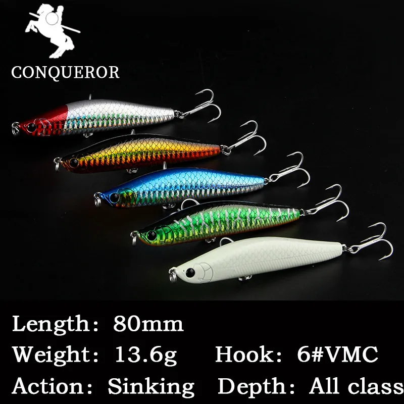 Conqueror 2017 хорошая приманка для рыбалки 13 6 г/85 мм 24 г/95 Тонущий Карандаш SHORE игра