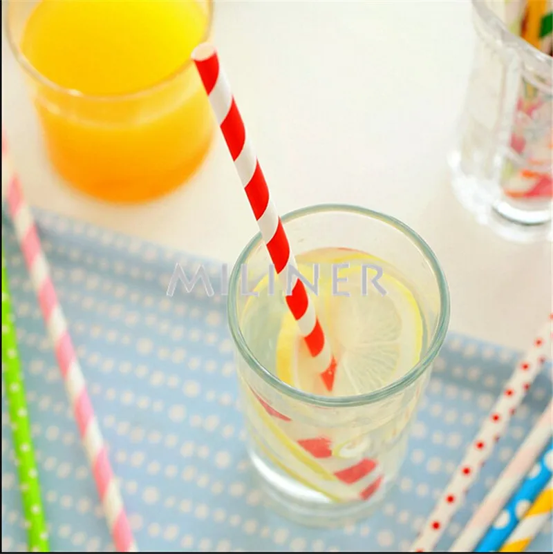 Горячая продажа 25 шт красочные бумажные соломинки для детей день рождения