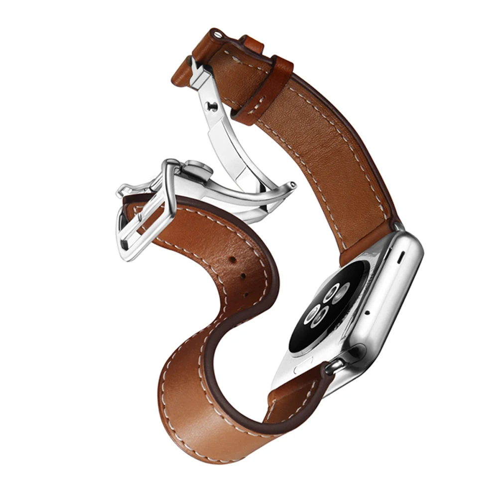 Ремешок кожаный для apple watch 4 band 44 мм 40 браслет iwatch 42 38 5 3 2|Ремешки часов| |