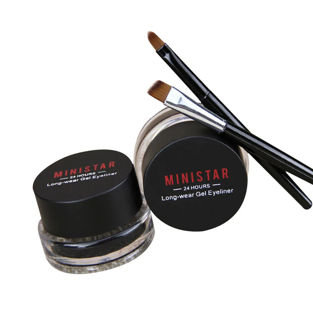 Мини-гель-крем для глаз с кисточками макияжа 2 шт. Водонепроницаемый