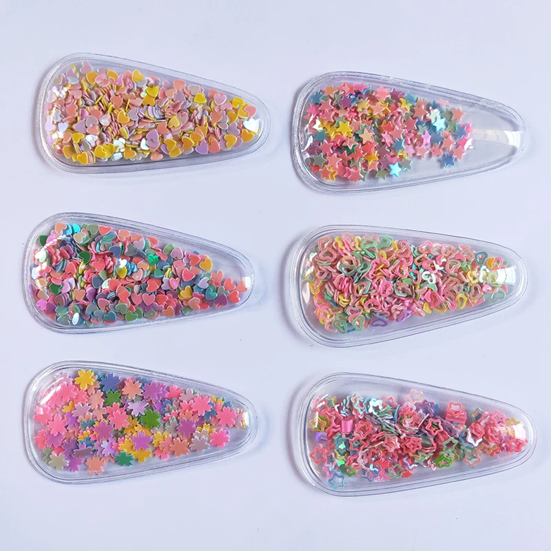 12 шт./лот 5 5*3 см наполнитель несколько стилей аппликация с блестками заколки для