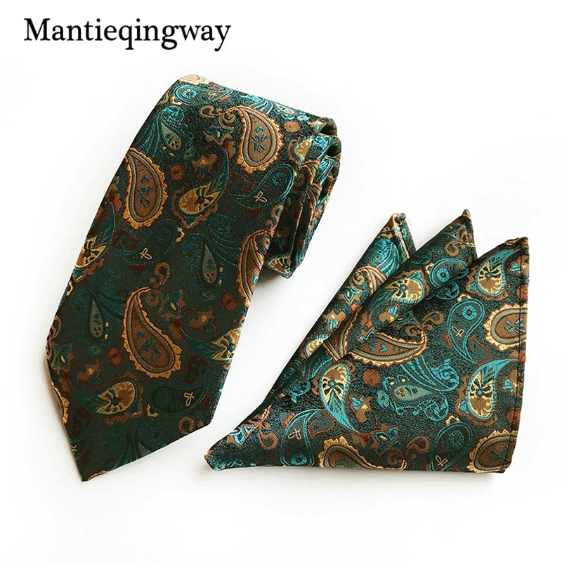 Mantieqingway для мужчин набор галстуков шеи деловые костюмы галстуки носовые платки