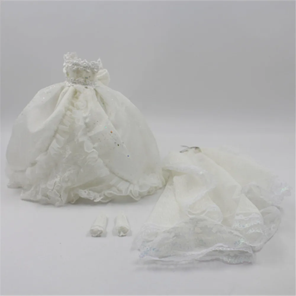 Like the picture Наряды для куклы Blyth, белое свадебное платье, костюм для 1/6 azone BJD pullip licca - Цвет: Like the picture