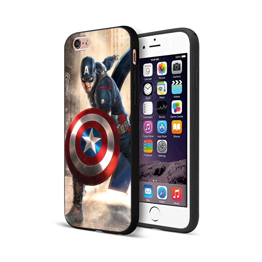 10008 Черный чехол ТПУ для iphone 5 5s se 6 6s 7 8 plus x 10 чехол для iphone XR XS 11 pro MAX чехол MARVEL Железный человек Капитан герой - Цвет: 10008