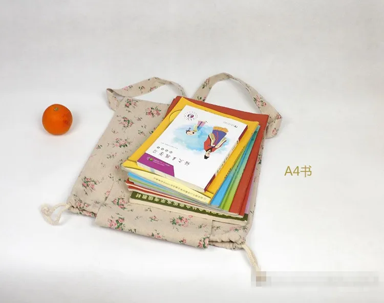 YILE вручную из хлопка и льна с затягивающими шнурками рюкзак для школьников розы