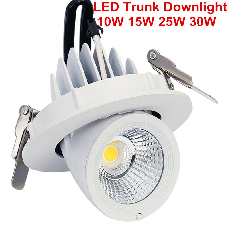 

1 шт. супер яркий светодиодный Светильник направленного света с регулируемой яркостью вращение на 360 градусов 10 Вт 15 Вт 25 Вт 30 Вт встраиваемый внутренний светильник cob Светодиодный Светильник направленного света