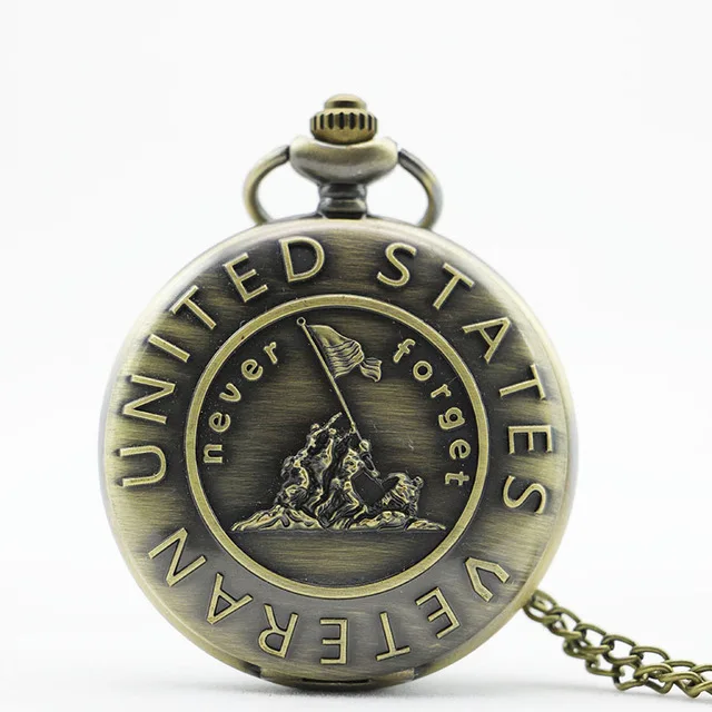 

Fashion Bronze Quartz Pocket Watch Never Forget Vintage Watches Fob Chain Pendant for Women Men Birthday Gifts TD2023