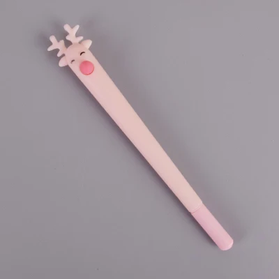01 Pink 1 шт./лот, гелевая ручка с мультяшным рождественским лосем для студентов, силикагель, ручки для письма, канцелярские принадлежности, canetas материал, школьные принадлежности - Цвет: 01 Pink