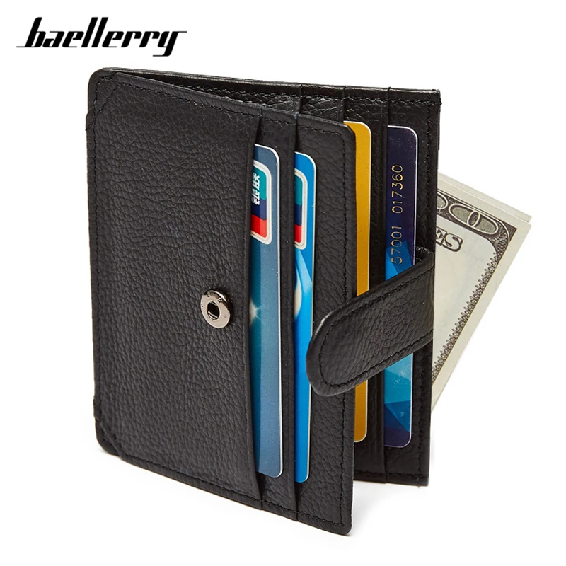 Baellerry 100% коровья натуральная кожа мужской карт Холдер кошелек Супер тонкий