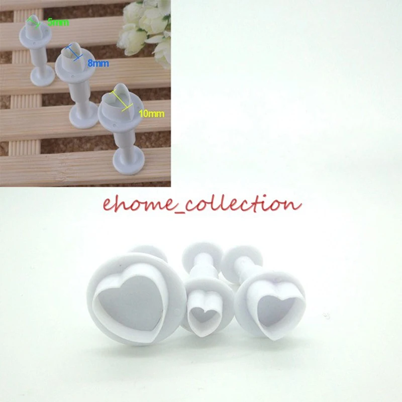 3 шт. в форме сердца печенья помадки плунжеры Резчики рождественские подарки